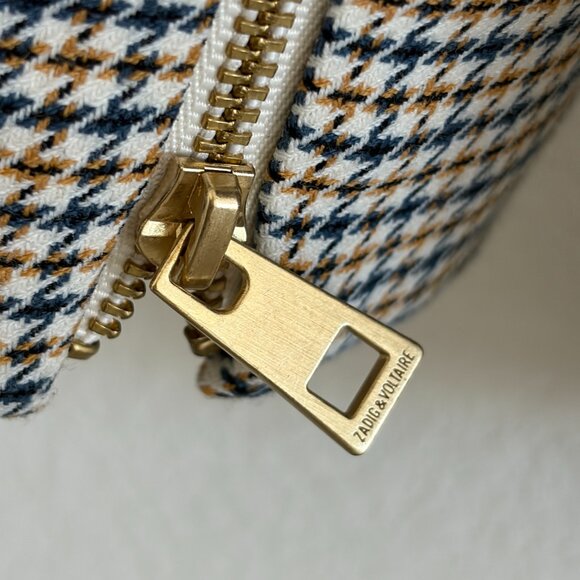 ZADIG & VOLTAIRE Kartys Car Jacket Women’s Medium – Metallic Faux Leather Plaid - Picture 14 of 16